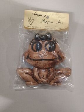 Singing Poppes Inc. Ceramic Frog Macrame Accent Hanging - Brown